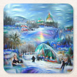 Winterkarneval Rechteckiger Pappuntersetzer