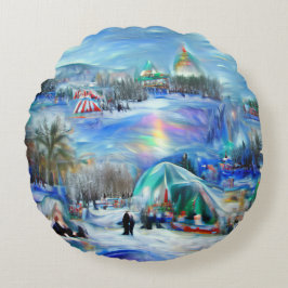 Winterkarneval Rundes Kissen