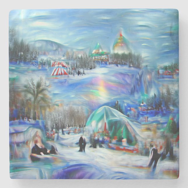 Winterkarneval Steinuntersetzer (Vorderseite)