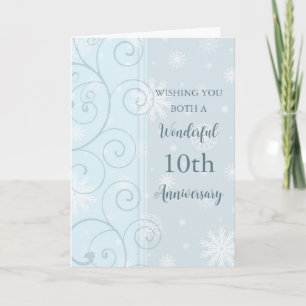 Winterkarte zum 10. Hochzeitstag Karte