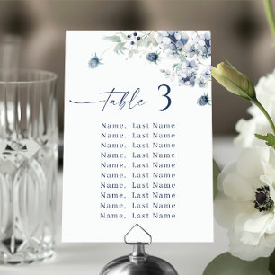 Winterkarten für Hochzeiten Tischnummer