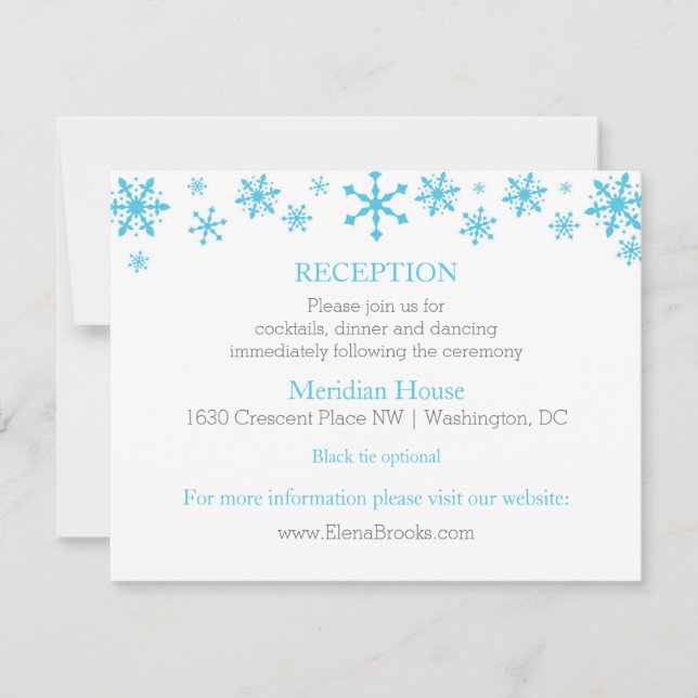Winterkarten mit Snowflakes/Winter Hochzeit-Empfan Einladung (Vorderseite)