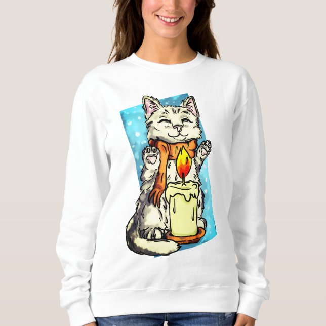 Winterkatze Sweatshirt (Vorderseite)
