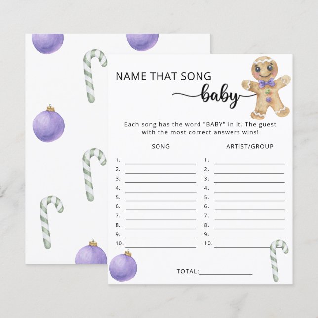 Winterkekse - Name dieses Songs Baby Shower Game (Vorne/Hinten)