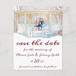 Winterkerzen Save the Date Postkarte