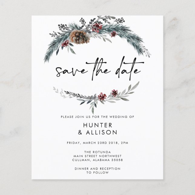 Winterkiefer Save the Date (Vorderseite)
