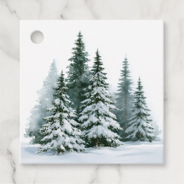 Winterkiefern Geschenkanhänger (Vorderseite)
