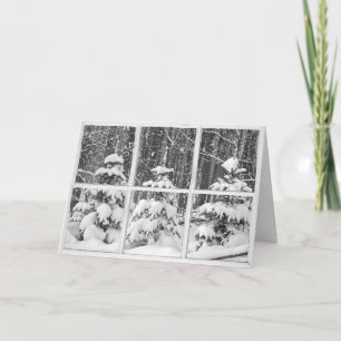 Winterkiefern im Fenster Karte