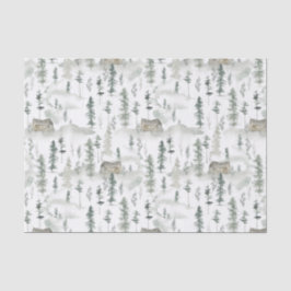 Winterkiefern mit Wasserfarbe Seidenpapier