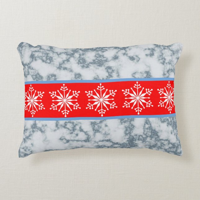 Winterkissen-Design mit Schneeflocken und Eis. Dekokissen (Vorderseite)