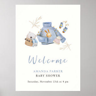 Winterkleidung Toys Girl Babydusche Begrüßungszeic Poster