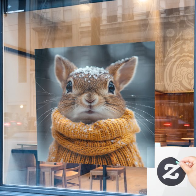 Winterklemme Fensteraufkleber (Café-Fenster)