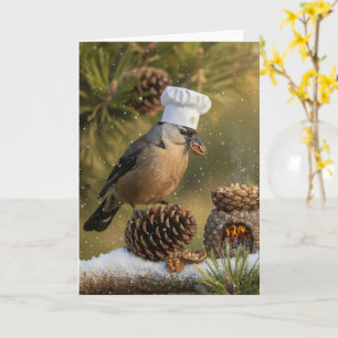 Winterkoch Nussknacker Vogel Karte