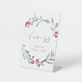 Winterkranz begünstigt Podestschild Sockelschild