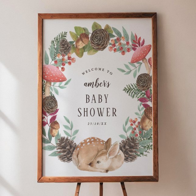 Winterkranz & Hirschwald Kinderdusche Willkommen Poster (Von Creator hochgeladen)