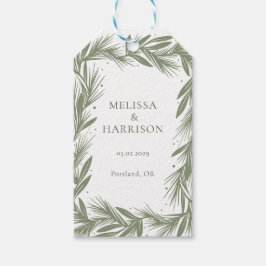 Winterkranz Hochzeitdesign grün Geschenkanhänger