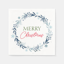 Winterkranz mit frohen Weihnachten Serviette