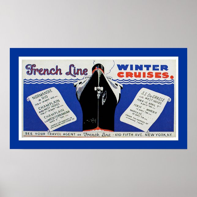 Winterkreuzfahrten der französischen Linie Poster (Vorne)