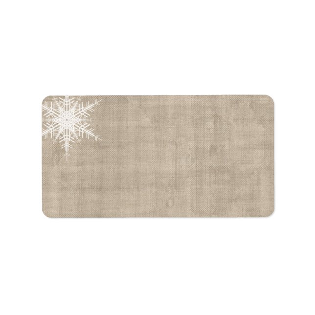 Winterlace auf Burlap-Adressetikett Adressaufkleber (Vorne)