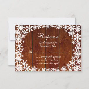 Winterlace auf Dunkelholz-UAWG RSVP Karte