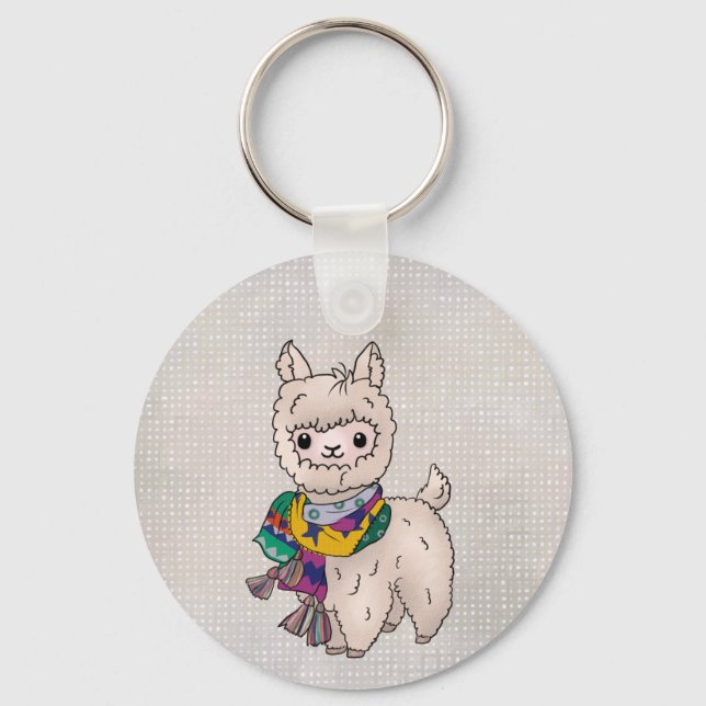 Winterlama Button Schlüsselanhänger (Vorderseite)