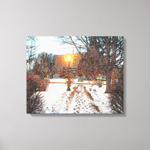 WINTERLAMPLIGHT-LEINWAND "HÖREN SIE DAS SCHNEEKRUN LEINWANDDRUCK