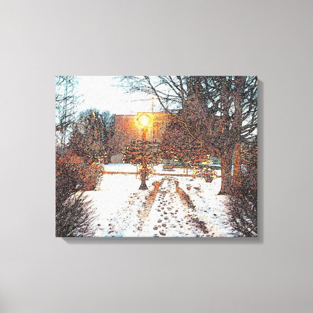 WINTERLAMPLIGHT-LEINWAND "HÖREN SIE DAS SCHNEEKRUN LEINWANDDRUCK (Vorderseite)