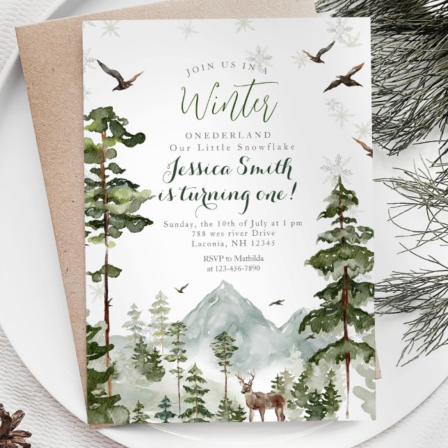 Winterlandgeburtstag-Party Woodland Foods Einladung (Von Creator hochgeladen)