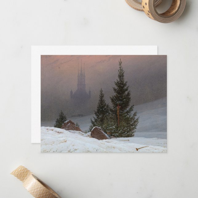 Winterlandschaft, 1811 von Caspar David Friedrich Mitteilungskarte (Vorderseite/Rückseite Beispiel)