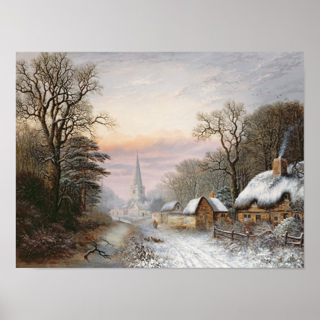 Winterlandschaft, 1869 poster (Vorne)