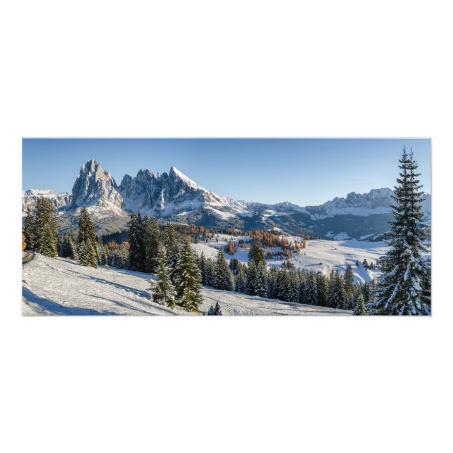 Winterlandschaft Alpe di Siusi Fotodruck (Vorne)