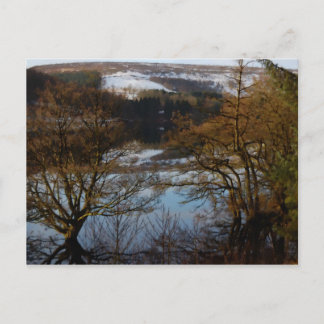 Winterlandschaft am Derwent Reservoir Postkarte
