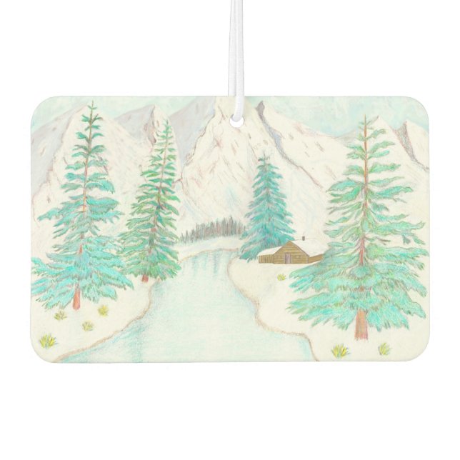 Winterlandschaft Autolufterfrischer (Vorderseite)