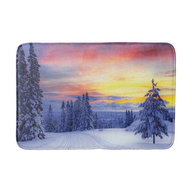 Winterlandschaft Badematte (Vorderseite)