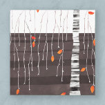 Winterlandschaft Bäume Kunst Leinwanddruck<br><div class="desc">Das Letzte der Blätter. Minimalistische zeitgenössische Landschaftsmalerei mit einem Baum im Spätherbst oder Herbst, zu Beginn des Winters mit bunten Blätter auf einfarbigem schwarz-weiß abstraktem Hintergrund. Originelle Kunst von Nic Squirrell.</div>