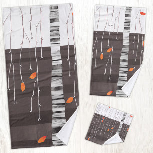 Winterlandschaft Bäume Malerei Badhandtuch Set