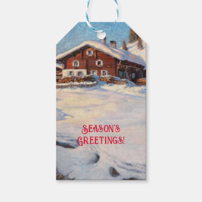 Winterlandschaft bei Davos Geschenkanhänger (Vorderseite)