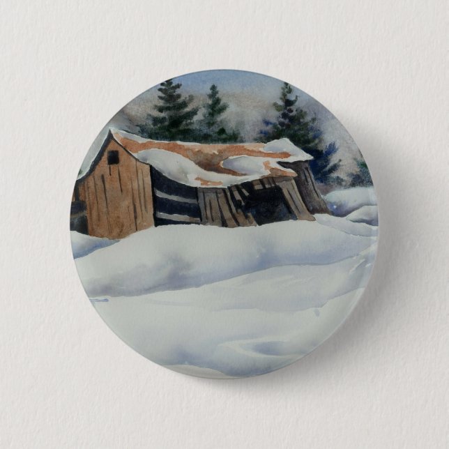 Winterlandschaft Button (Vorderseite)