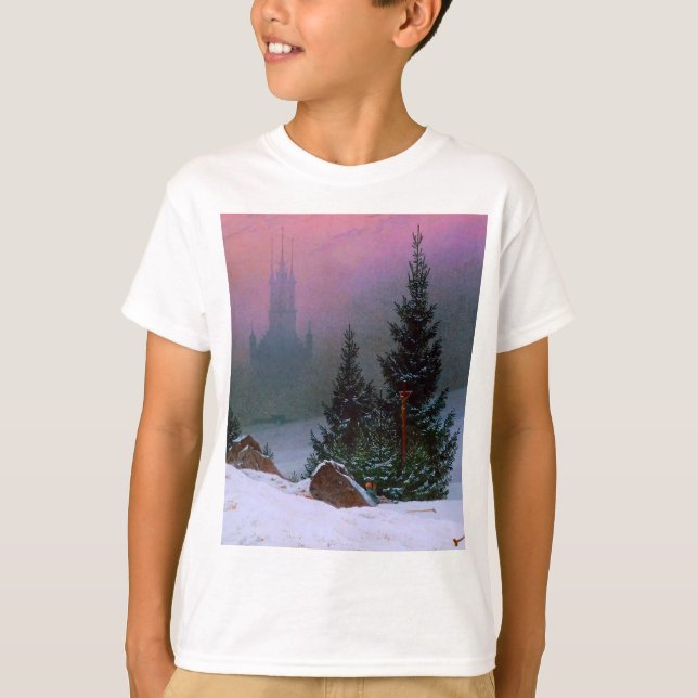 Winterlandschaft Caspar David Friedrich T-Shirt (Vorderseite)