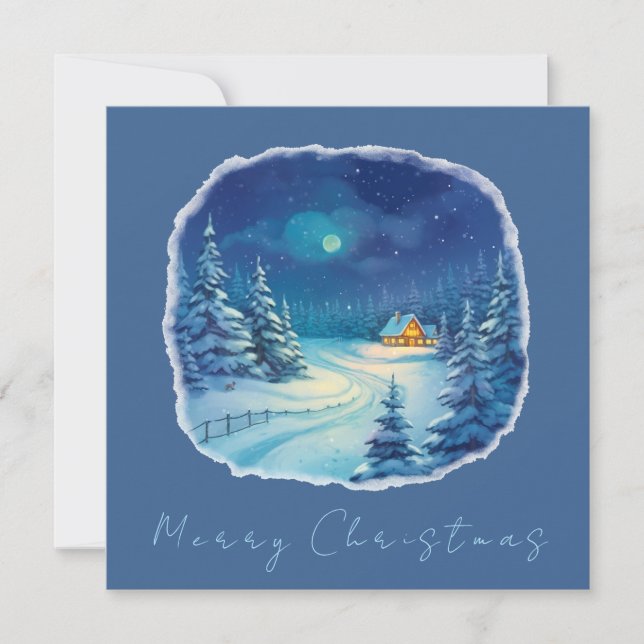 Winterlandschaft Dankeskarte (Vorderseite)