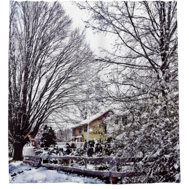 Winterlandschaft Duschvorhang (Vorderseite)
