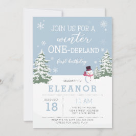Winterlandschaft Einladung zum 1. Geburtstag