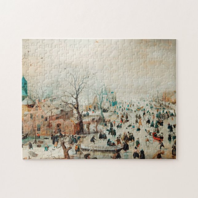 Winterlandschaft Eiszeit Skater 1608 Hendrick Aver (Horizontal)