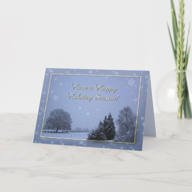 Winterlandschaft Feiertagskarte (Vorderseite)
