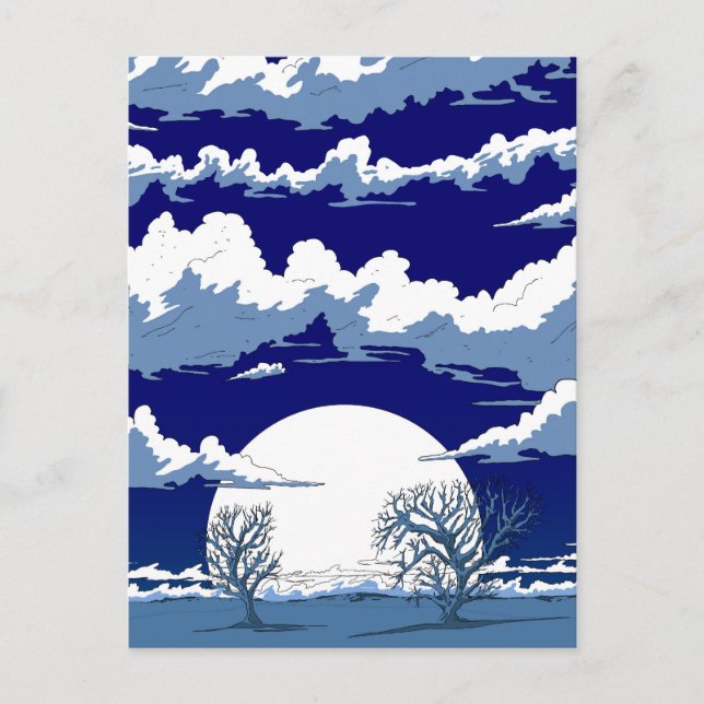 Winterlandschaft Feiertagspostkarte (Vorderseite)