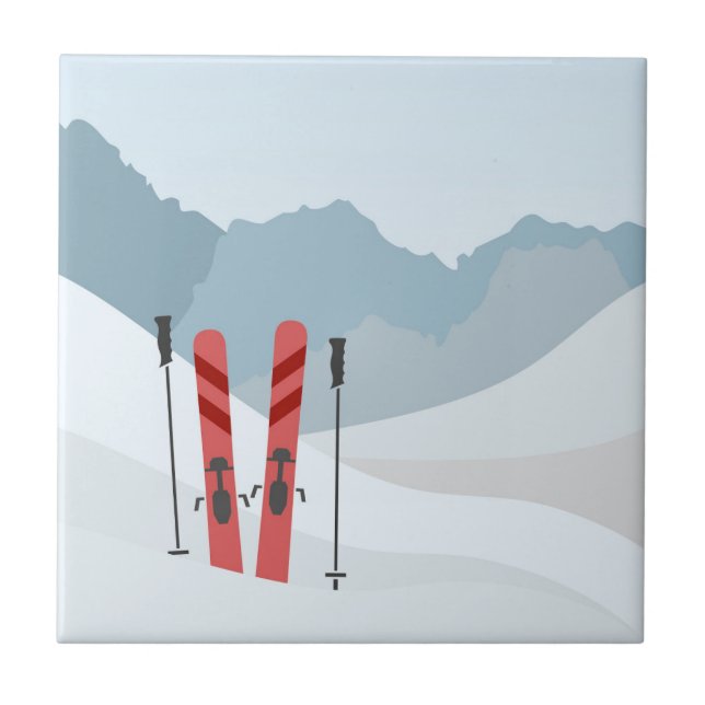 Winterlandschaft Fliese (Vorderseite)