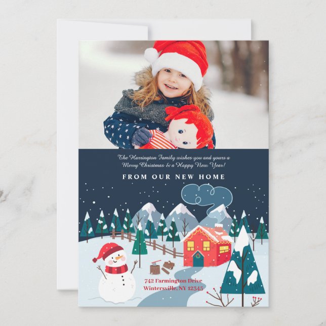 Winterlandschaft Foto Feiertage Ankündigung (Vorderseite)