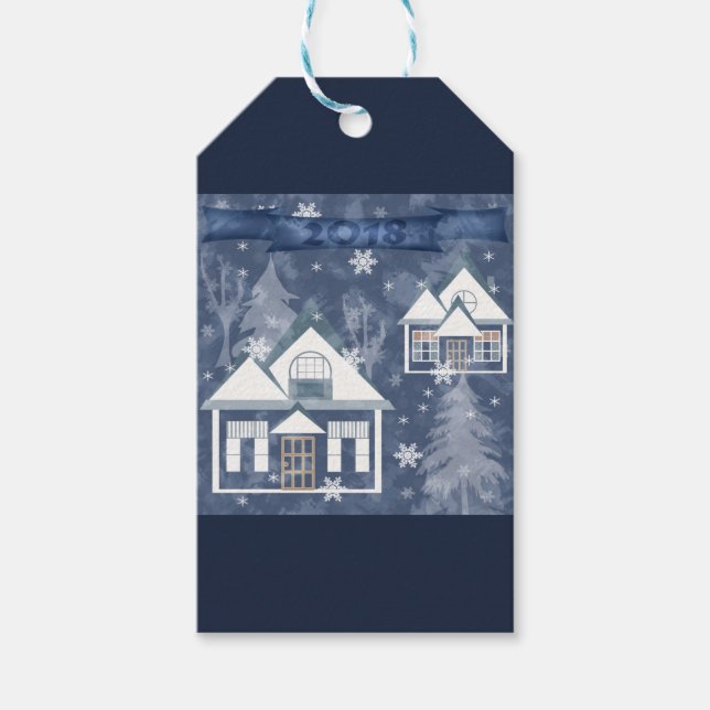 Winterlandschaft Geschenkanhänger (Vorderseite)