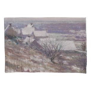 Winterlandschaft (Giverny, Normandie, Frankreich) Kissenbezug