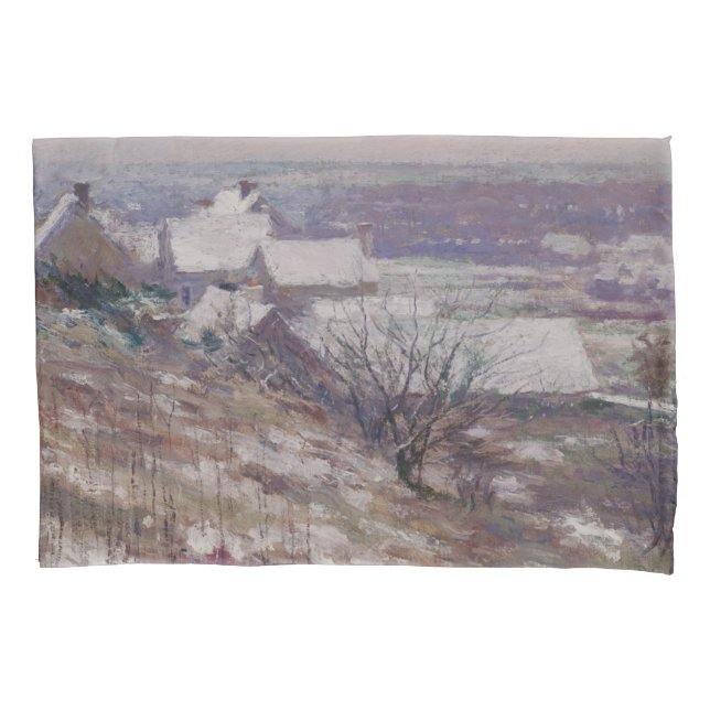 Winterlandschaft (Giverny, Normandie, Frankreich) Kissenbezug (Vorderseite-Links)